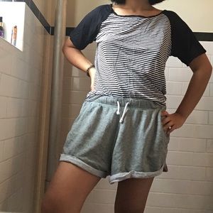 Size small black and white striped t shirt
